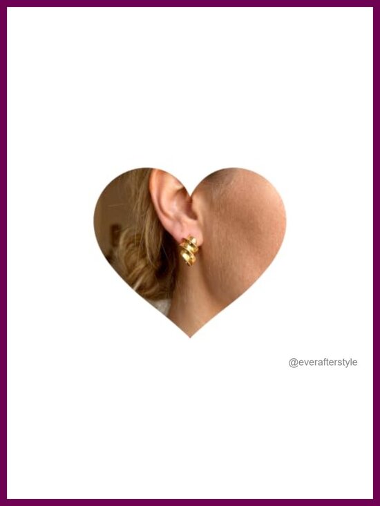 Jewelry - Twisted Half Hoop Earrings S925 Silver Post 18K Gold Plated Huggie